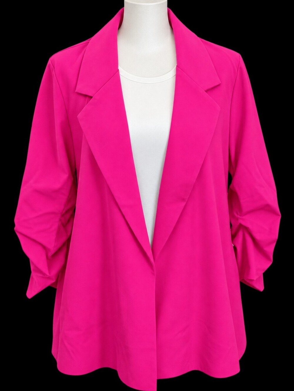 Women's Fuchsia Open-Front Blazer Jacket